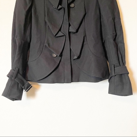 BCBGMaxAzria Ruffle Button Military Jacket Coat Pea Coat - Picture 4 of 7